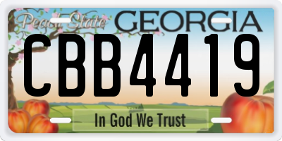 GA license plate CBB4419