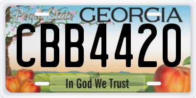 GA license plate CBB4420
