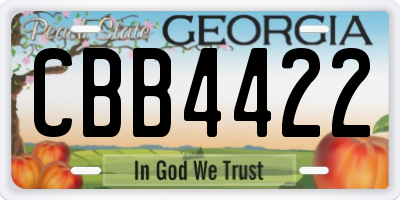 GA license plate CBB4422