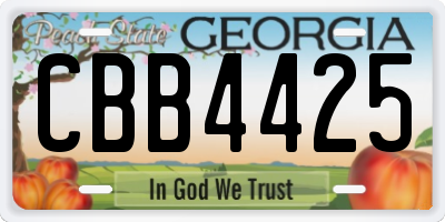 GA license plate CBB4425