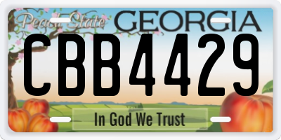 GA license plate CBB4429
