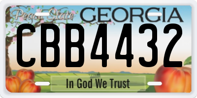 GA license plate CBB4432