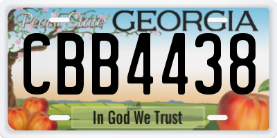 GA license plate CBB4438