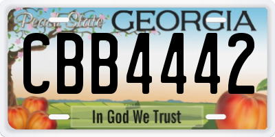 GA license plate CBB4442