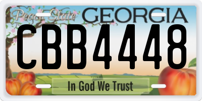 GA license plate CBB4448