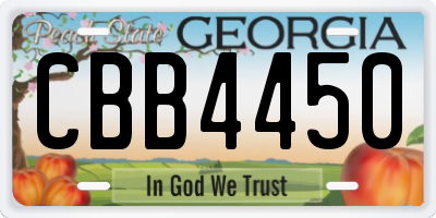 GA license plate CBB4450