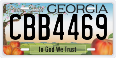 GA license plate CBB4469