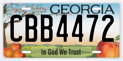 GA license plate CBB4472