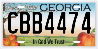 GA license plate CBB4474