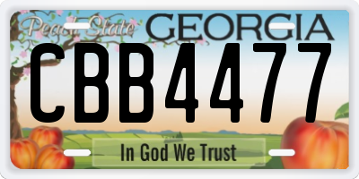 GA license plate CBB4477