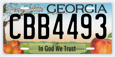 GA license plate CBB4493