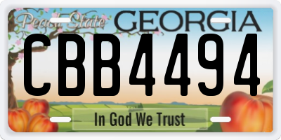 GA license plate CBB4494