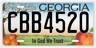 GA license plate CBB4520