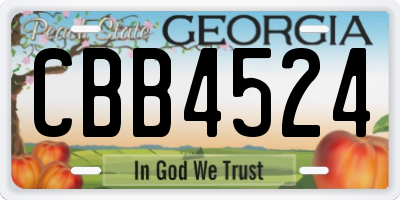 GA license plate CBB4524