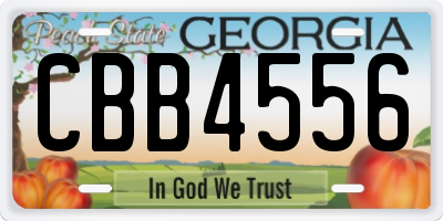 GA license plate CBB4556
