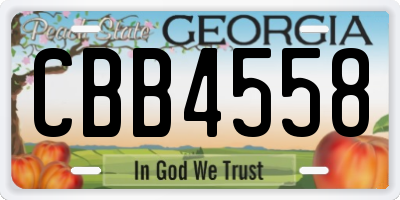 GA license plate CBB4558