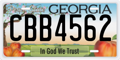 GA license plate CBB4562