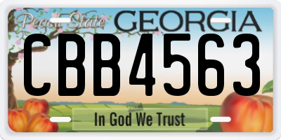 GA license plate CBB4563