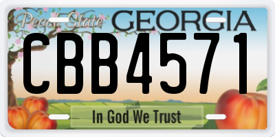 GA license plate CBB4571