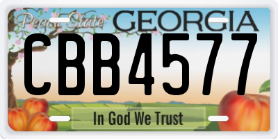 GA license plate CBB4577