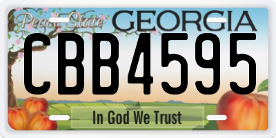 GA license plate CBB4595
