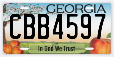 GA license plate CBB4597