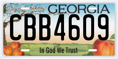 GA license plate CBB4609