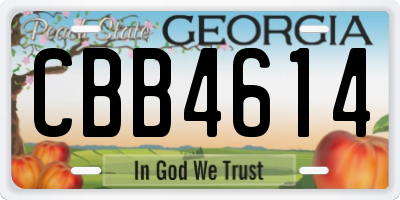 GA license plate CBB4614