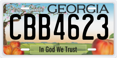 GA license plate CBB4623