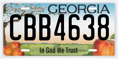 GA license plate CBB4638