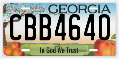 GA license plate CBB4640