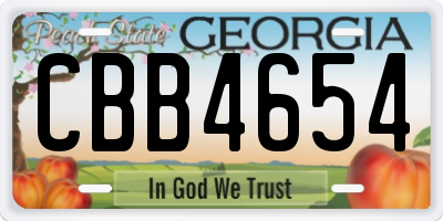 GA license plate CBB4654