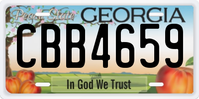 GA license plate CBB4659