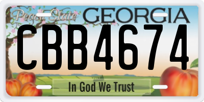 GA license plate CBB4674
