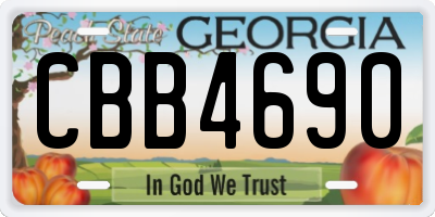 GA license plate CBB4690