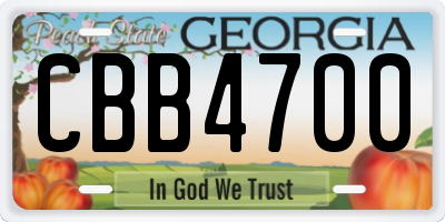 GA license plate CBB4700