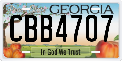 GA license plate CBB4707