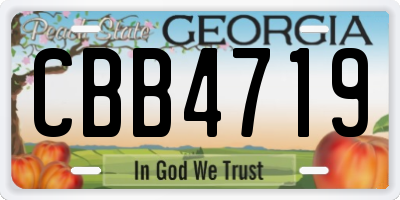 GA license plate CBB4719