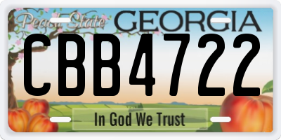 GA license plate CBB4722