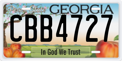GA license plate CBB4727