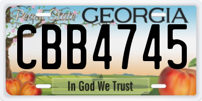 GA license plate CBB4745