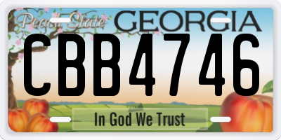 GA license plate CBB4746