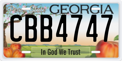GA license plate CBB4747
