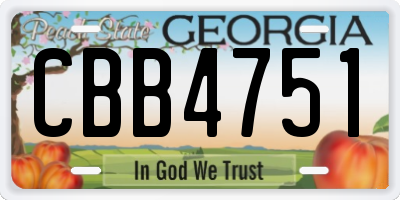 GA license plate CBB4751