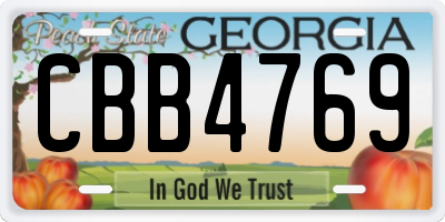 GA license plate CBB4769