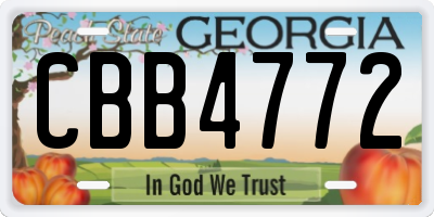 GA license plate CBB4772