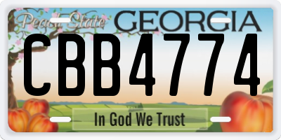 GA license plate CBB4774