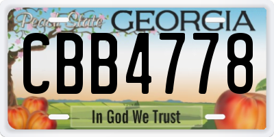 GA license plate CBB4778