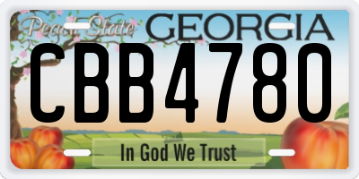 GA license plate CBB4780