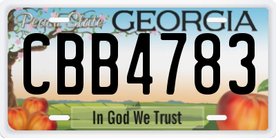 GA license plate CBB4783